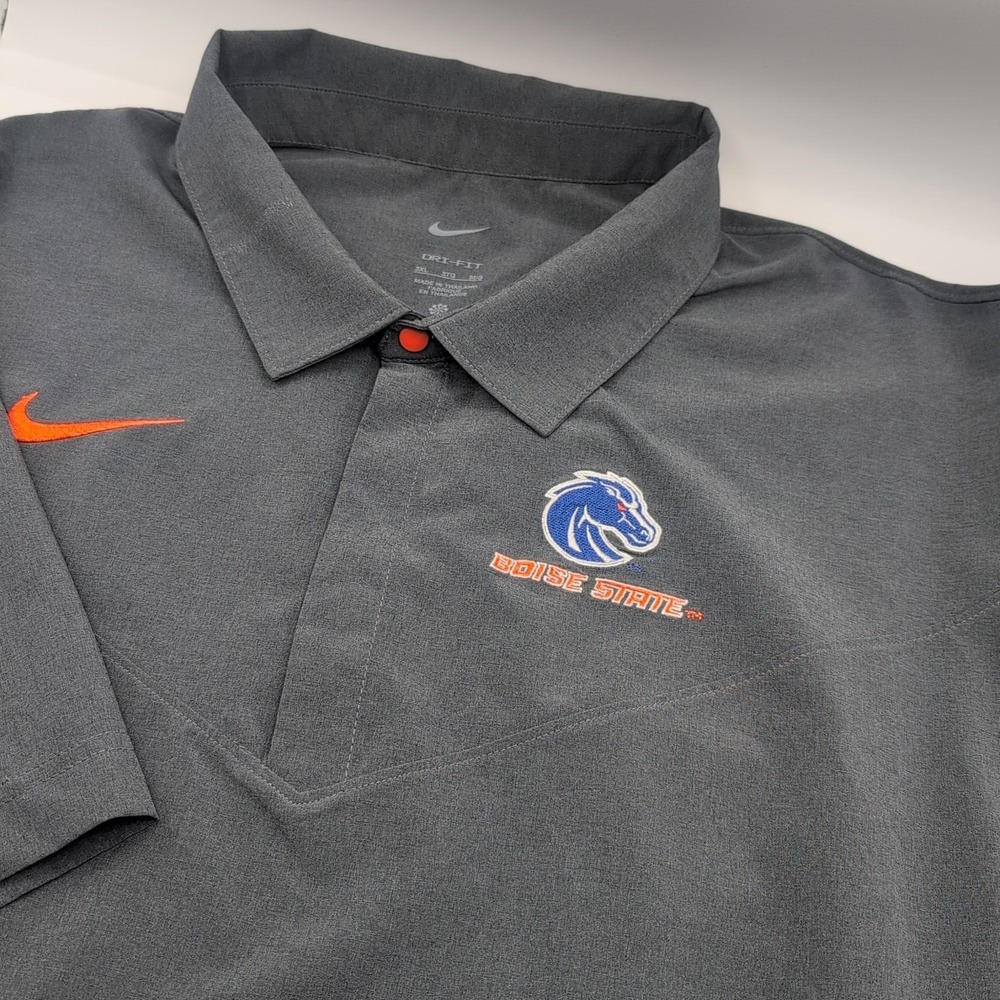 Boise State Nike Dri Fit Coaches Polo Mens 3XL Charcoal Gray DN5612-060